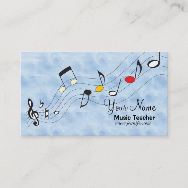 Carte de visite de notes musicales (Devant)