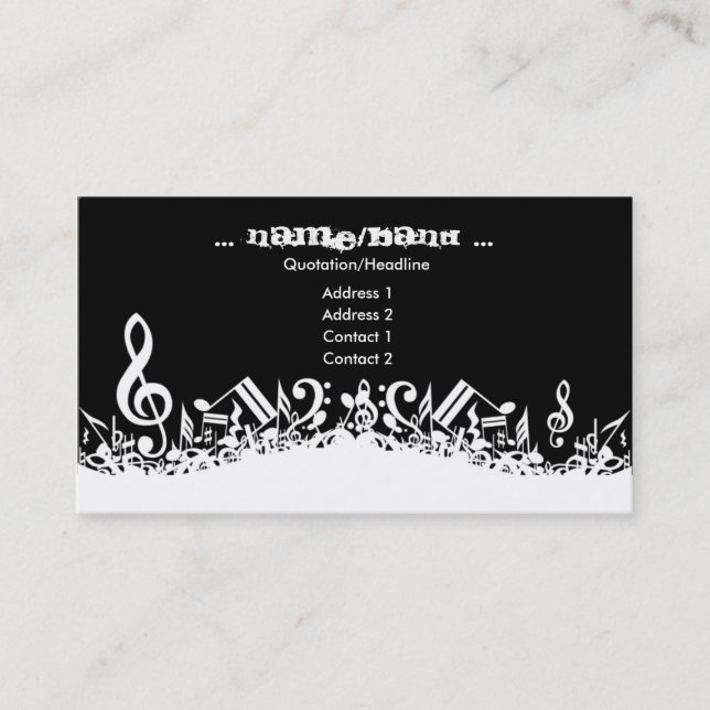 Carte de visite de notes musicales (Devant)