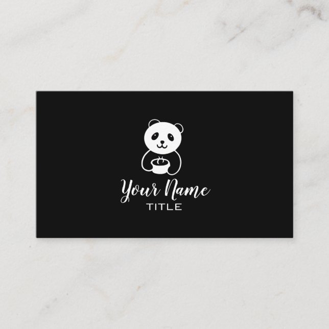 Carte de visite de nourriture de café d'ours panda (Devant)