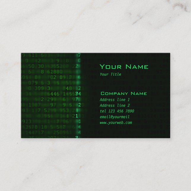 Carte de visite de numérisation de données laser (Devant)