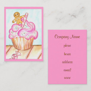Carte de visite de pain d'épices Cupcake