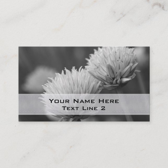 Carte de visite de paire de fleurs blanches noires (Devant)