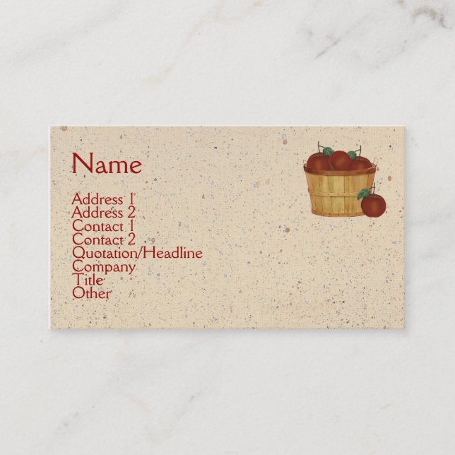 Carte de visite de panier Apple (Devant)