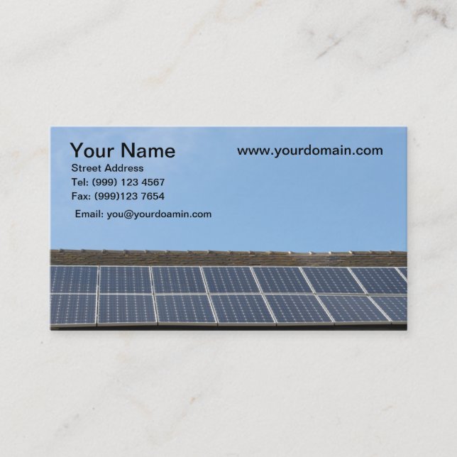 Carte de visite de panneaux solaires (Devant)