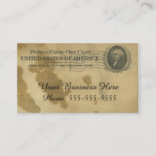 Carte de visite de papier de carte postale souillé
