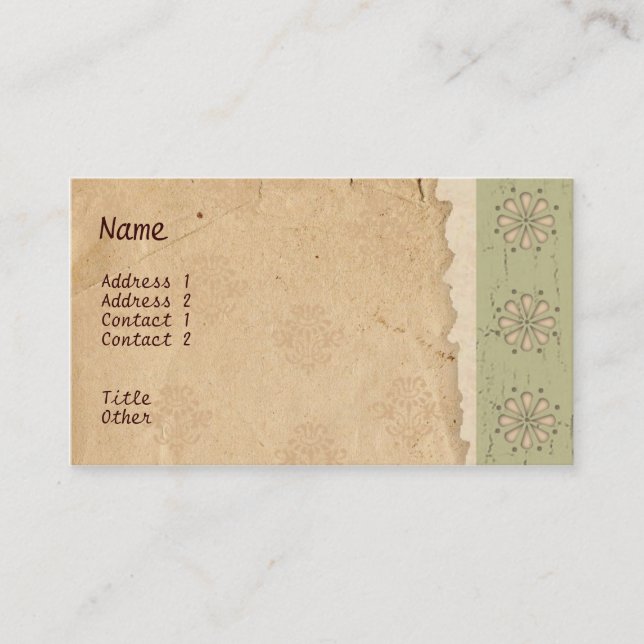 Carte de visite de papier déchiré (Devant)