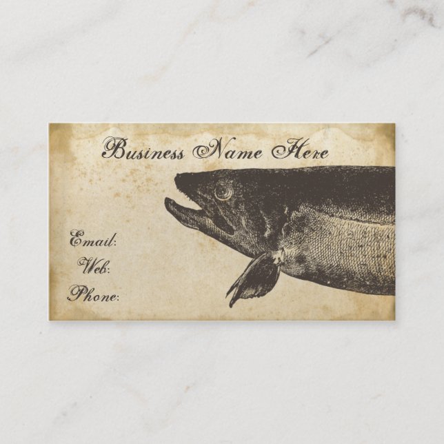 Carte de visite de papier grungy vieux poisson (Devant)