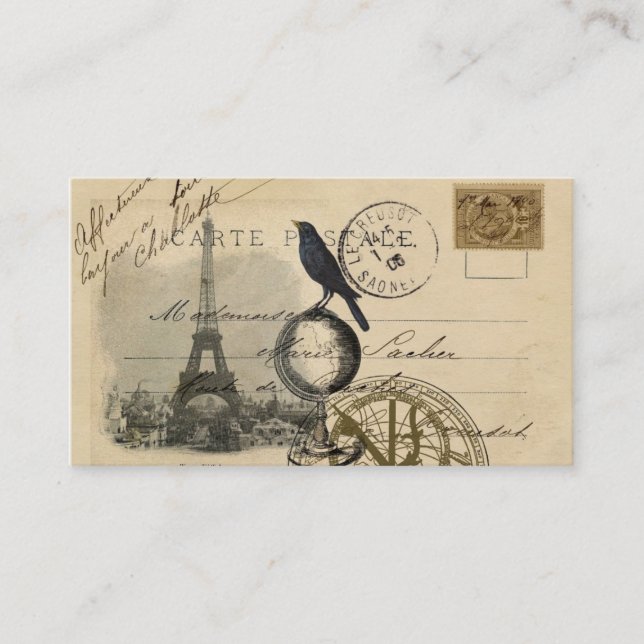 Carte de visite de Paris de globe de corneille (Devant)