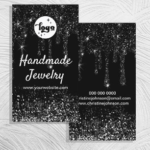 carte de visite de parties scintillant à goutte no