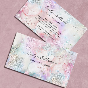 Carte de visite de parties scintillant d'aquarelle