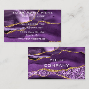 Carte de visite de Parties scintillant en or viole