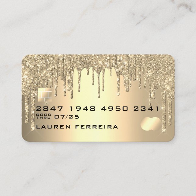 Carte de visite de Parties scintillant Gold Style  (Devant)