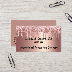 Carte de visite de Parties scintillant Rose modern