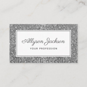 Carte de visite de Parties scintillant Silver Leop