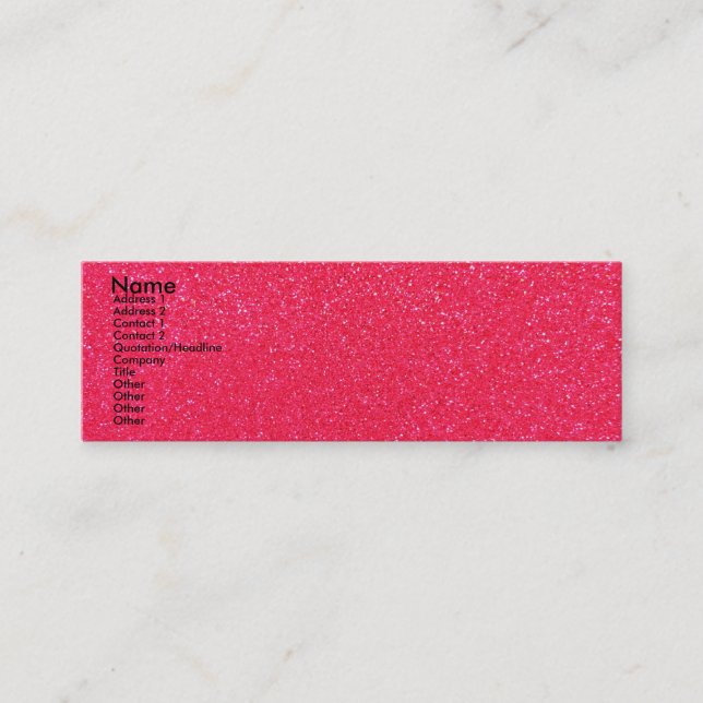 Carte de visite de parties scintillantes de roses (Devant)