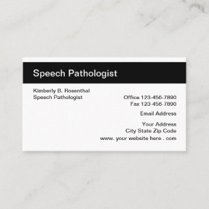 Carte de visite de pathologiste de la parole