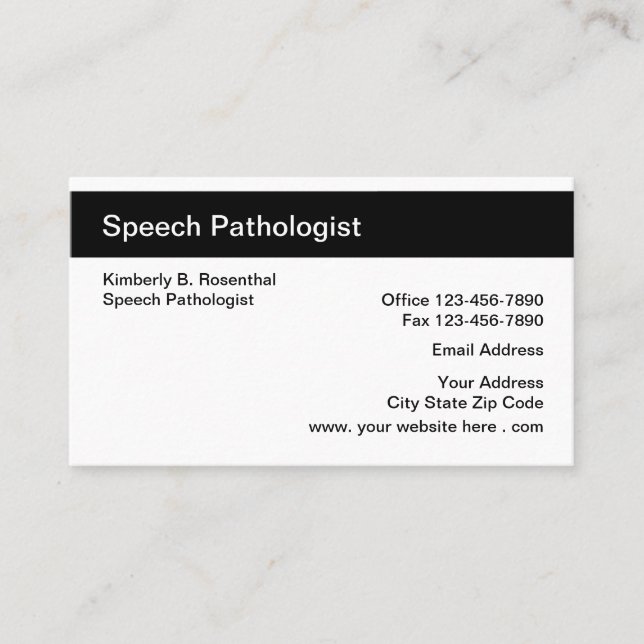Carte de visite de pathologiste de la parole (Devant)