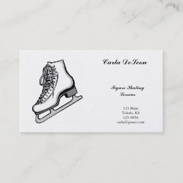 Carte de visite de patinage de glace (Devant)