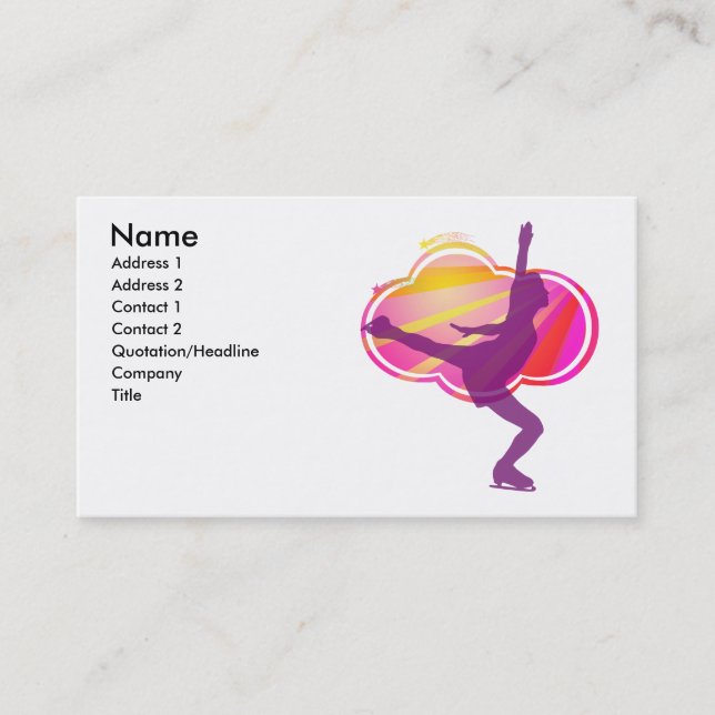 Carte de visite de patinage de glace - (Devant)