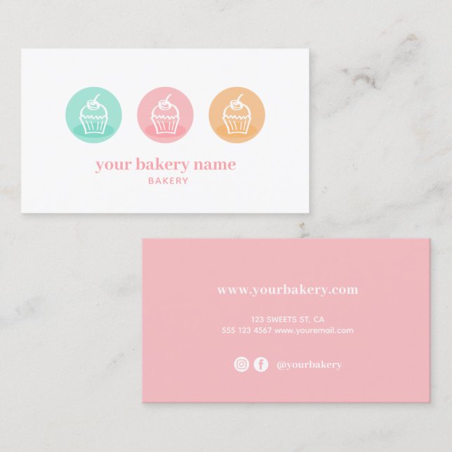 Carte de visite de pâtisserie (Devant / Derrière)