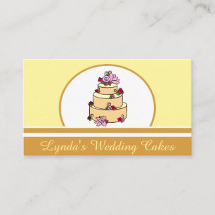 Carte de visite de pâtisserie à Mariage jaune