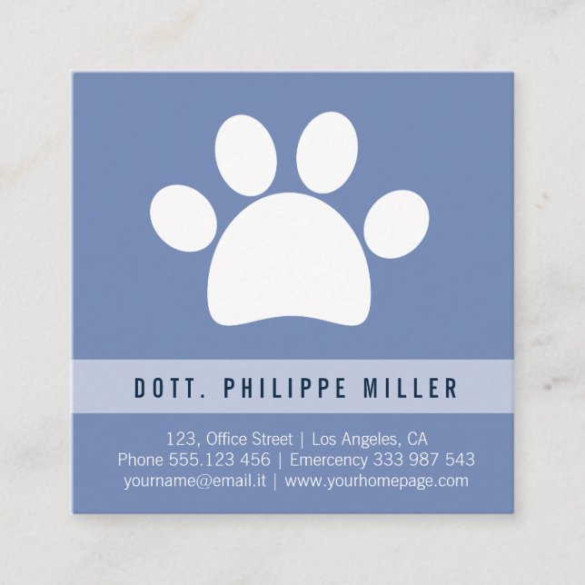 carte de visite de pattes vétérinaires (Devant)