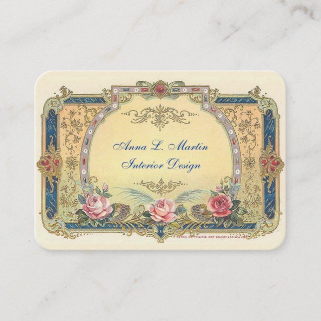 Carte de visite de pays français vintage élégant (Devant)