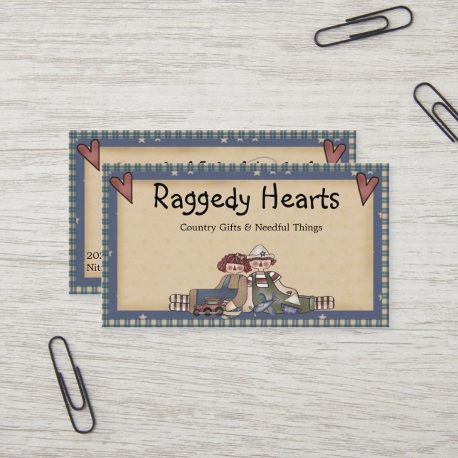 Carte de visite de pays primitif des coeurs ragged (Devant/Arrière en situation)