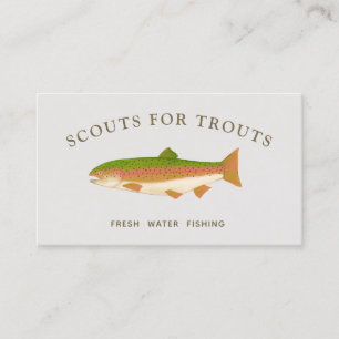 Carte de visite de pêche en eau douce de la truite