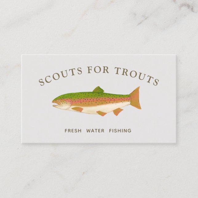 Carte de visite de pêche en eau douce de la truite (Devant)