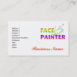 Carte de visite de peintre de visage