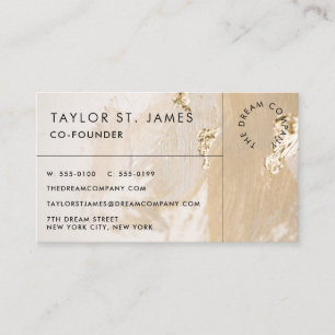 Carte de visite de peinture beige or
