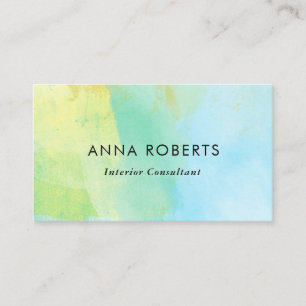 Carte de visite de peinture bleu et jaune