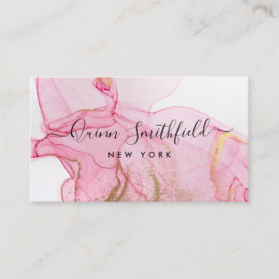 Carte de visite de peinture rose or