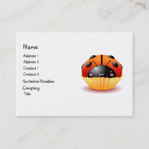 Carte de visite de petit gâteau de coccinelle