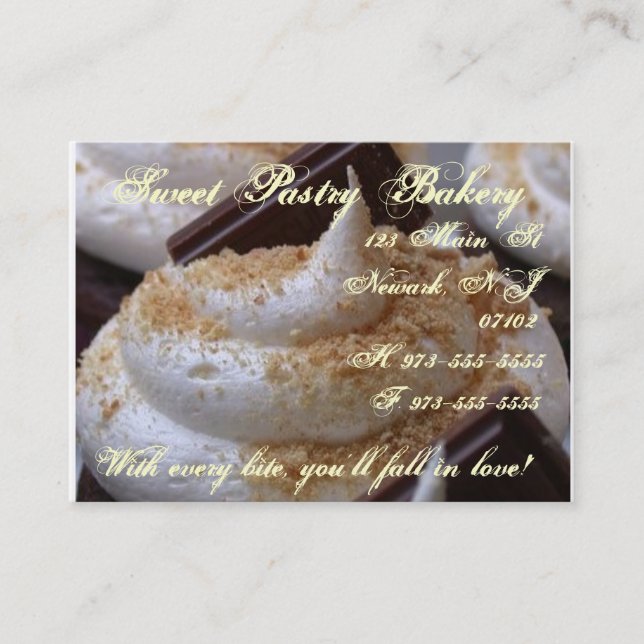 carte de visite de petit gâteau de smores (Devant)