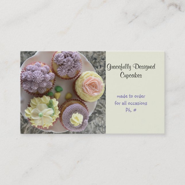 Carte de visite de petits gâteaux avec grâce (Devant)