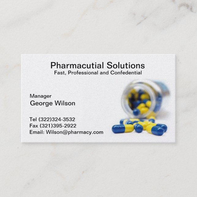 Carte de visite de pharmacien de pharmacie (Devant)