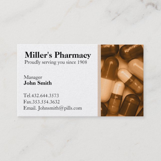 Carte de visite de pharmacien de pharmacie (Devant)