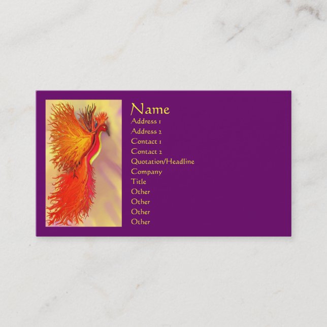 Carte de visite de Phoenix (Devant)