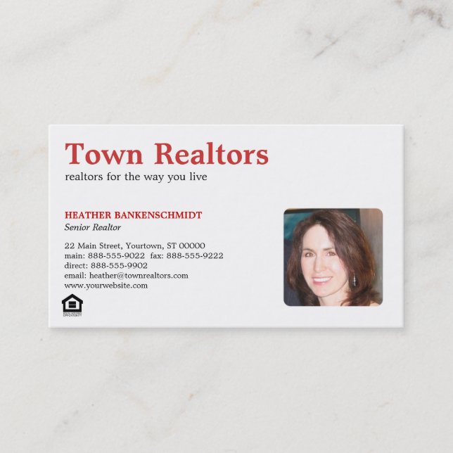 Carte de visite de photo d'agent immobilier (Devant)