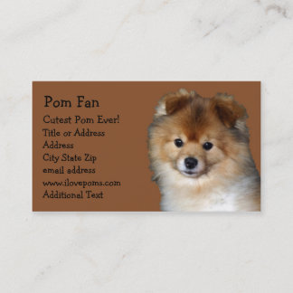 Carte de visite de photo de Pomeranian
