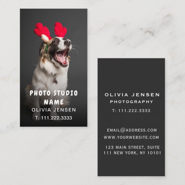 Carte de visite de photo pour animaux de compagnie (Devant / Derrière)