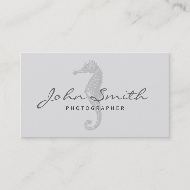 Carte de visite de photographe Classy Seahorse (Devant)
