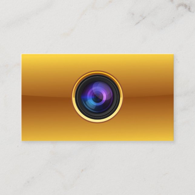 Carte de visite de photographe Gold Camera (Devant)