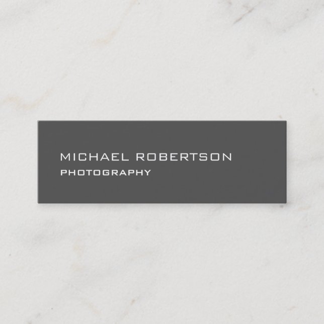 Carte de visite de photographe Grey tendance Slim (Devant)