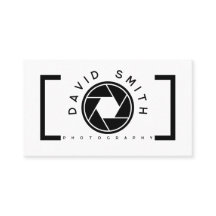 Carte de visite de photographe minimaliste blanche