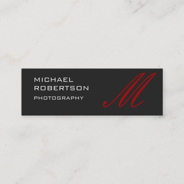 Carte de visite de photographe Slim Red Grey (Devant)