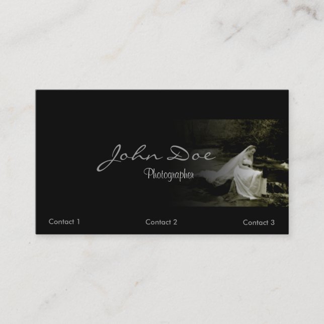 Carte de visite de photographie de mariage (Devant)