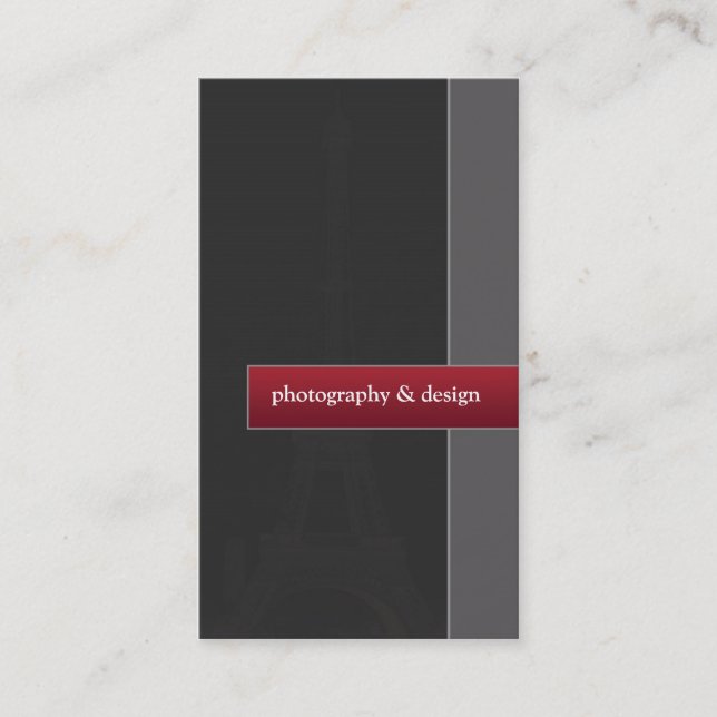Carte de visite de photographie et de conception (Devant)